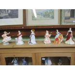 TEN VARIOUS PORCELAIN FIGURINES the majority female & Royal Doulton