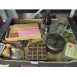 A SELECTION OF INTERESTING VARIOUS DOMESTIC AND COLLECTABLE ITEMS, page turners, boxes, watches, etc