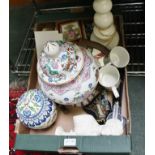 A BOX CONTAINING A SELECTION OF DOMESTIC COLLECTABLES various