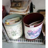 A BOX AND TWO WASTEPAPER BASKETS containing a selection of HOME ENGINEERING PAMPHLETS, Model