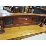 A LATE 19TH CENTURY CARVED MAHOGANY SIDEBOARD BACK with display shelf