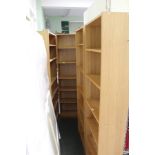 FOUR MID OAK FINISHED IKEA BILLY BOOKCASES