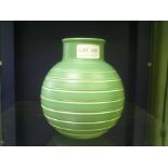 A KEITH MURRAY DESIGNED RIBBED GLOBULAR WEDGEWOOD VASE