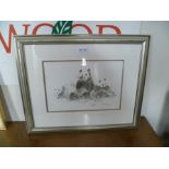 A DAVID SHEPHERD LIMITED EDITION PRINT OF PANDAS with certificate en verso