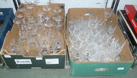 TWO BOXES CONTAINING A GOOD SELECTION OF QUALITY DRINKING GLASSES