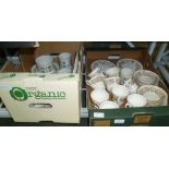 TWO BOXES CONTAINING A SELECTION OF TEA WARES to include Paragon country lane and Royal Doulton