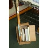 TWO WOODEN SQUASH RACKETS together with A SELECTION OF SPORTING BOOKS