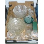 A BOX OF DOMESTIC GLASSWARE VARIOUS