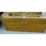 A BRASS BOUND CAMPHOR WOOD BOX CHEST