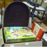 A BOX OF CHILDREN'S TOYS AND GAMES VARIOUS