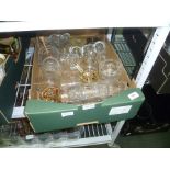 A BOX OF DOMESTIC GLASSWARE VARIOUS