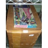 A BOX CONTAINING A SELECTION OF SCALEXTRIC TRACK together with A BOXED WADDINGTONS THUNDERBIRDS GAME