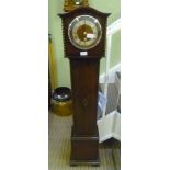 AN OAK FINISHED GRANDMOTHER CLOCK CASE CARCASS