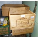 A SELECTION OF USEFUL VINTAGE WINE CRATES