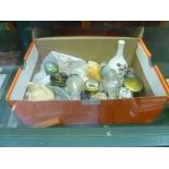 A SHOE BOX OF INTERESTING COLLECTABLE ITEMS in a wide variety of medium