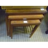 A MAHOGANY NEST OF THREE TABLES