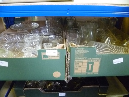 TWO BOXES CONTAINING DOMESTIC GLASSWARE VARIOUS