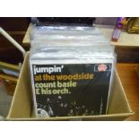 A BOX CONTAINING A SELECTION OF 12" LP RECORDS to include big band swing and jazz, the majority
