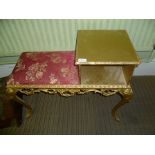 A GILT FINISHED TELEPHONE HALL TABLE