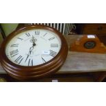 A TOWCESTER CLOCKWORKS QUARTZ WALL CLOCK together with a AN OAK MOUNTED PROBABLY AIRCRAFT TIME PIECE