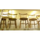 FOUR STICK BACK PENNY SEATED CHAIRS