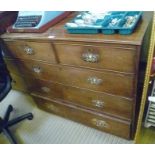 A 19TH CENTURY CHEST OF FIVE DRAWERS