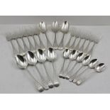 JOHN MUIRHEAD AND SON A PART CANTEEN OF SCOTTISH SILVER FLATWARE comprising; 3 table spoons, 6