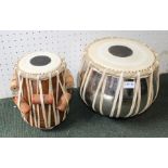 TWO INDIAN HAND DRUMS