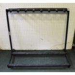 A FOAM PADDED METAL FREESTANDING GUITAR RACK for 8 instruments