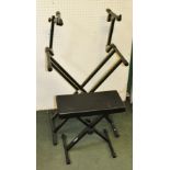 A FOLDING TWO TIER KEYBOARD STAND plus STOOL