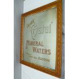 A LATE VICTORIAN DECORATIVE ADVERTISING MIRROR, "Drink Crystal Mineral Waters, Works - Stanley Road,