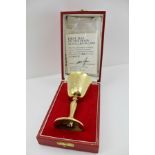 A. EDWARD JONES LTD. AN 18CT GOLD COMMEMORATIVE GOBLET "First Man on the Moon", July 21st 1969, with