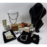 A QUANTITY OF ASSORTED COSTUME JEWELLERY to include; Christian Dior earrings