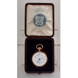 A LATE 19TH CENTURY SWISS "FRITZ PIGUET AND BECHMANN" GENTLEMAN'S 18CT GOLD CASED POCKET WATCH,