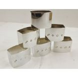 BIRMINGHAM ASSAY OFFICE A SET OF SIX SILVER NAPKIN RINGS, Birmingham 1980, combined weight 191g