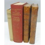 "THE WORKS IN VERSE AND PROSE OF WILLIAM SHENSTONE ESQ." in two leather bound volumes, London