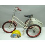 A TRI-ANG CHILD'S TRICYCLE with Brooks saddle and rear cubby box, mid-20th century (The vendor had
