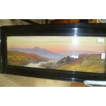 GEORGE COPELAND TWO VERY COLOURFUL LANDSCAPE PAINTINGS OF MOORLANDS, signed in ebonised frames