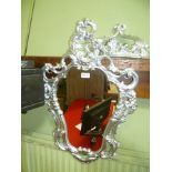 A MODERN FANCY SILVER CONSOLE TABLE with mirror