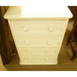 A PAINTED PROBABLE PINE SMALL FOUR DRAWER CHEST