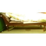 A REXINE UPHOLSTERED CHAISE LONGUE