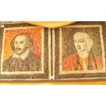 A SHAKESPEARIAN DESIGN MOSIAC EFFECT TIBOR REICH PANEL depicting Garrick and William Shakespeare, (