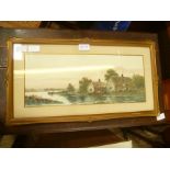 A PAIR OF RIVERSIDE WATERCOLOURS signed 'J.Russell'