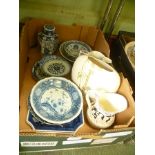 A BOX CONTAINING A SELCTION OF ORIENTAL BOWLS & CHINA