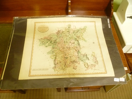 FOUR UNFRAMED MAPS OF WORCESTERSHIRE