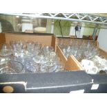 TWO BOXES HOUSING PREDOMINANTLY DOMESTIC DRINKING GLASSES