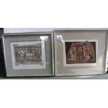 VALERIE THORNTON "Etruscan Painting", a limited edition etching, signed and dated 88, numbered 77
