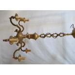 A GILT METAL CEILING CHANDELIER six branch design, approximately 40cm high