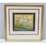 ZIPORA Landscape, Watercolour painting, signed, 14cm x 18cm, mounted in gilt glazed frame