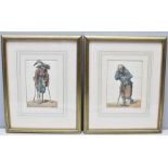 ITALIAN SCHOOL "Beggars", one with a wooden leg, a pair of Watercolour paintings, 17cm x 11cm,